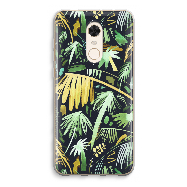 Tropical Palms Dark: Xiaomi Redmi 5 Transparant Hoesje