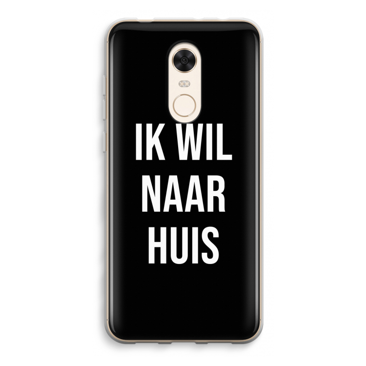 Ik wil naar huis - Zwart: Xiaomi Redmi 5 Transparant Hoesje