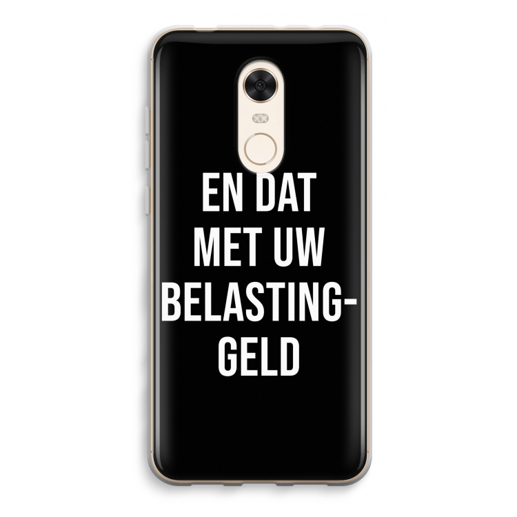 Belastinggeld - Zwart: Xiaomi Redmi 5 Transparant Hoesje