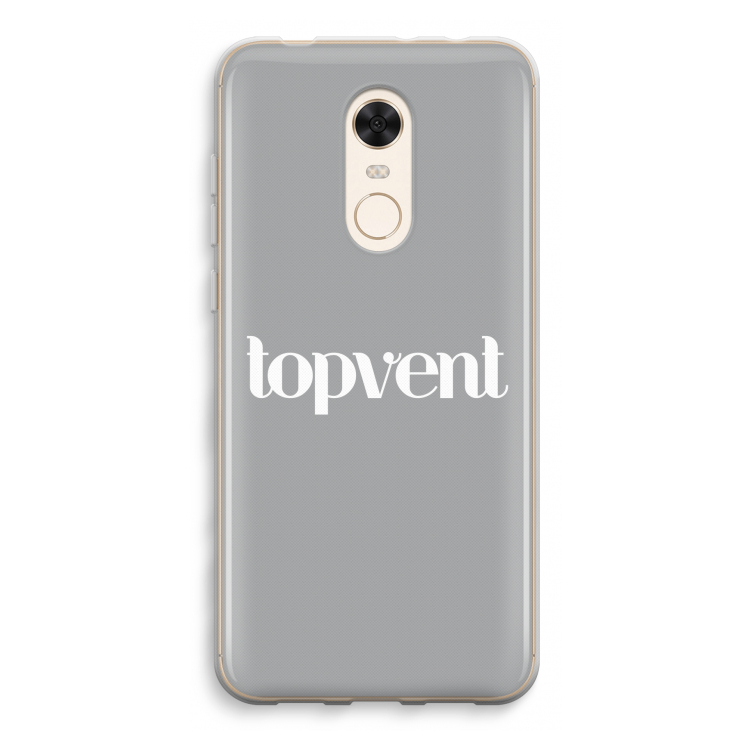 Topvent Grijs Wit: Xiaomi Redmi 5 Transparant Hoesje