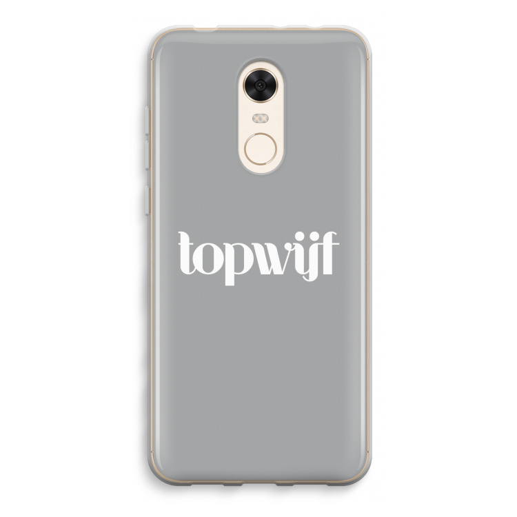 Topwijf Grijs Wit: Xiaomi Redmi 5 Transparant Hoesje