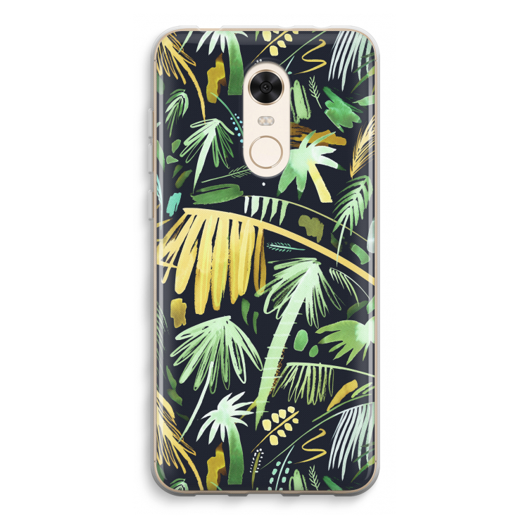 Tropical Palms Dark: Xiaomi Redmi 5 Transparant Hoesje