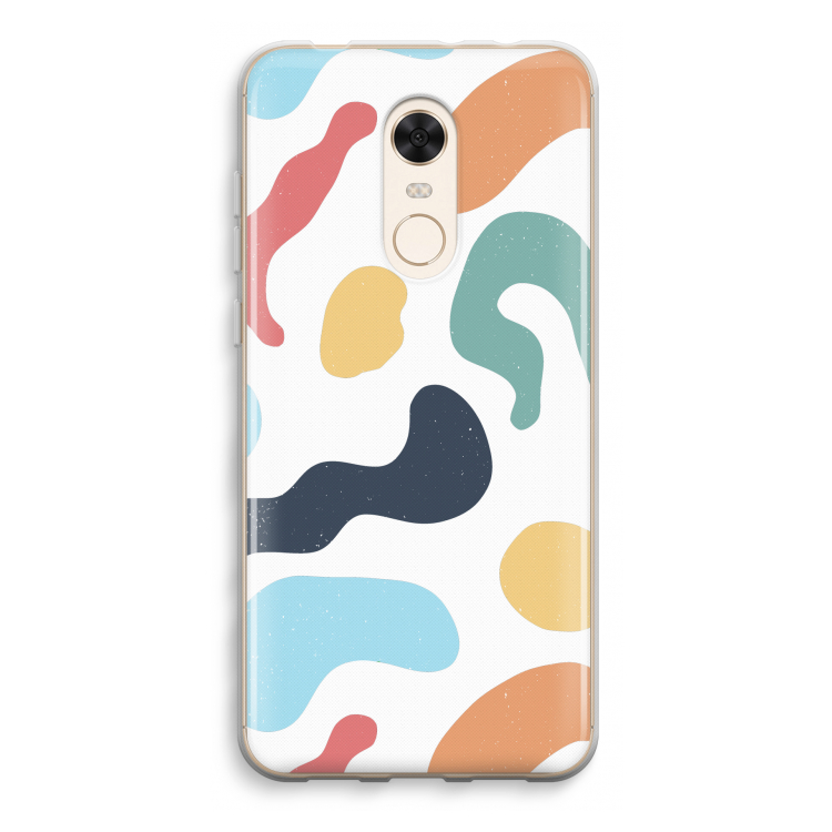 Memphis Shapes Blue: Xiaomi Redmi 5 Transparant Hoesje