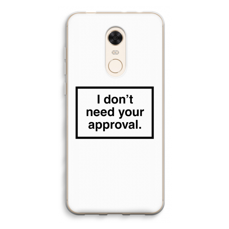 Don't need approval: Xiaomi Redmi 5 Transparant Hoesje