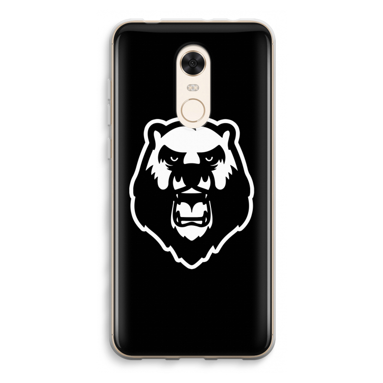 Angry Bear (black): Xiaomi Redmi 5 Transparant Hoesje