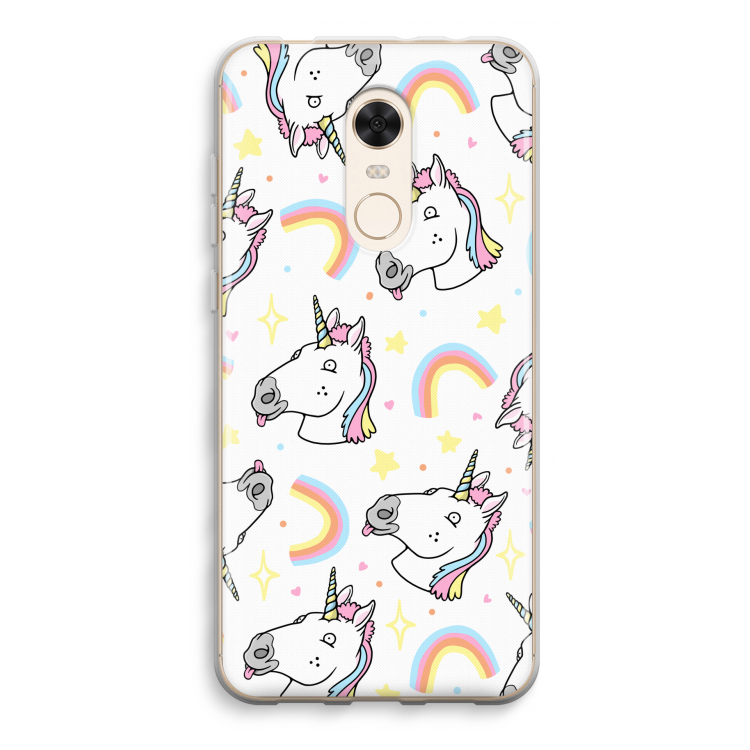 Rainbow Unicorn: Xiaomi Redmi 5 Transparant Hoesje