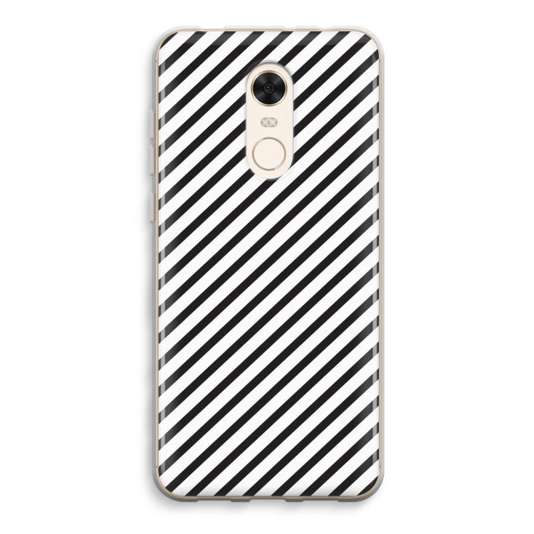 Strepen zwart-wit: Xiaomi Redmi 5 Transparant Hoesje