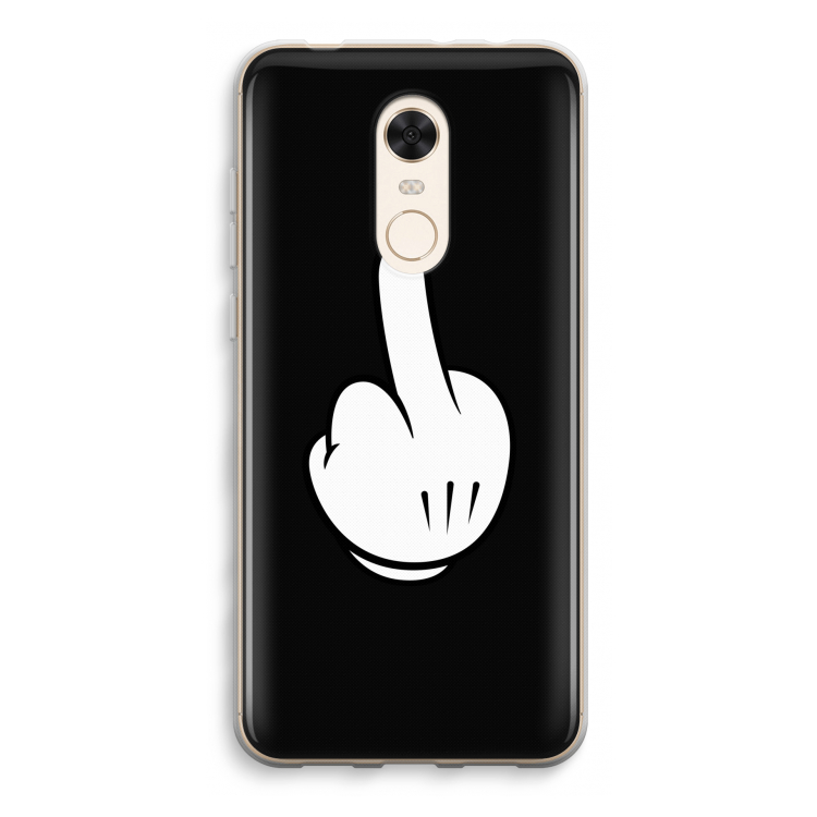Middle finger black: Xiaomi Redmi 5 Transparant Hoesje