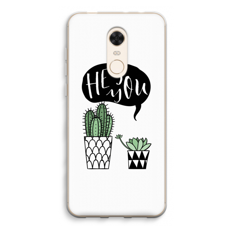 Hey you cactus: Xiaomi Redmi 5 Transparant Hoesje