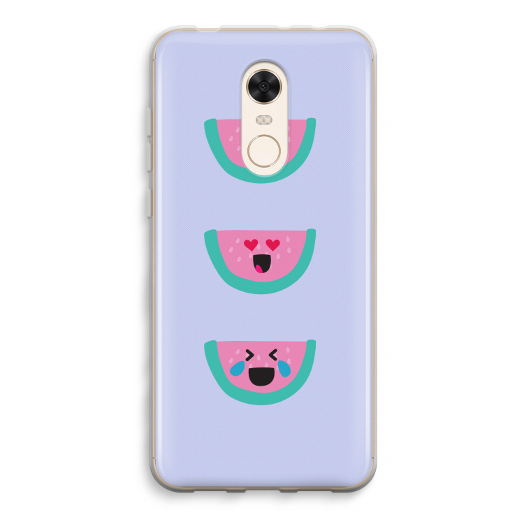 Smiley watermeloen: Xiaomi Redmi 5 Transparant Hoesje
