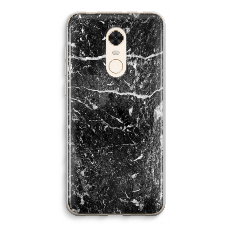 Zwart marmer: Xiaomi Redmi 5 Transparant Hoesje