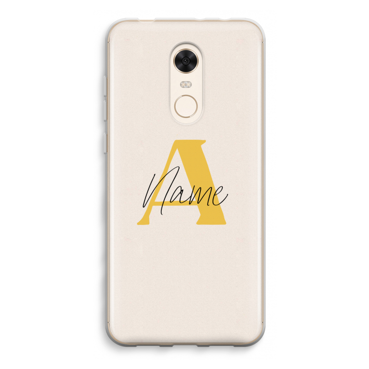 Amber Script: Xiaomi Redmi 5 Transparant Hoesje