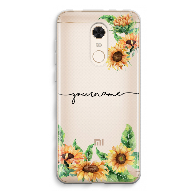 Zonnebloemen: Xiaomi Redmi 5 Transparant Hoesje