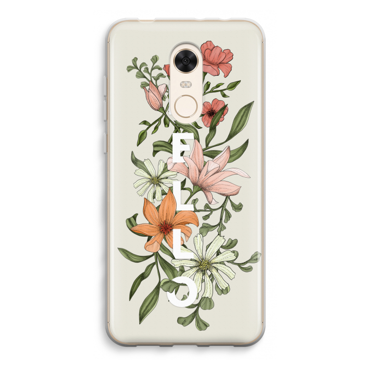 Hello bloemen: Xiaomi Redmi 5 Transparant Hoesje