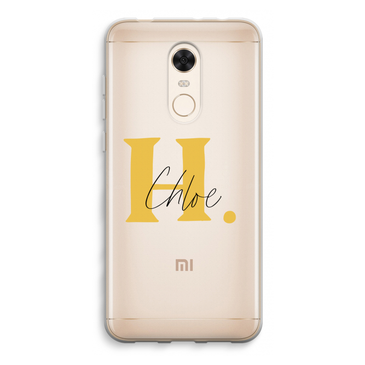 Amber Script: Xiaomi Redmi 5 Transparant Hoesje