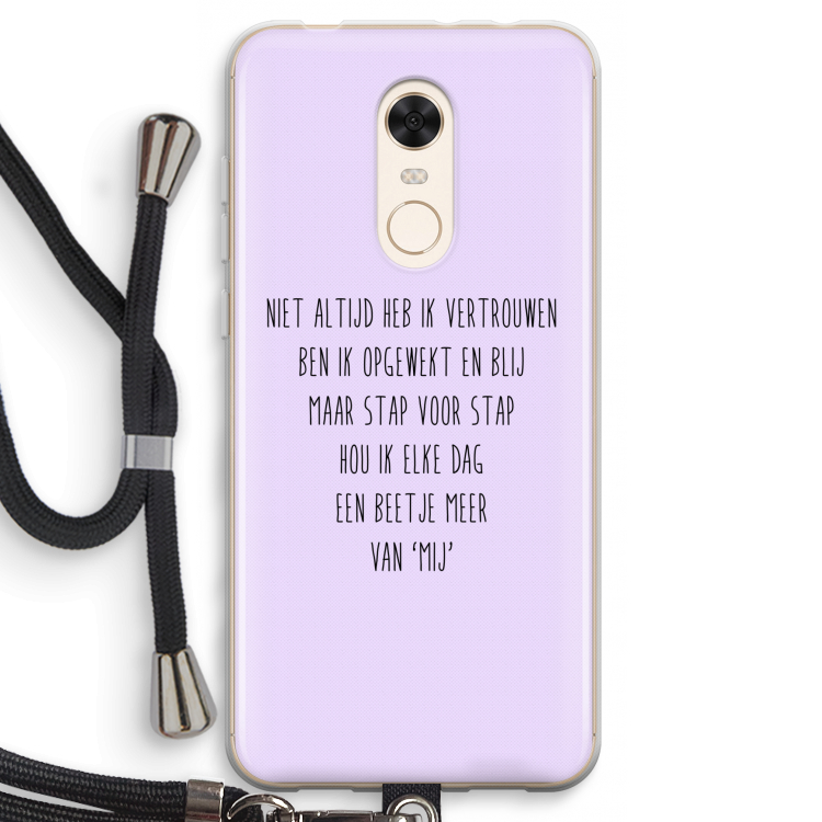Zelfvertrouwen: Xiaomi Redmi 5 Transparant Hoesje met koord