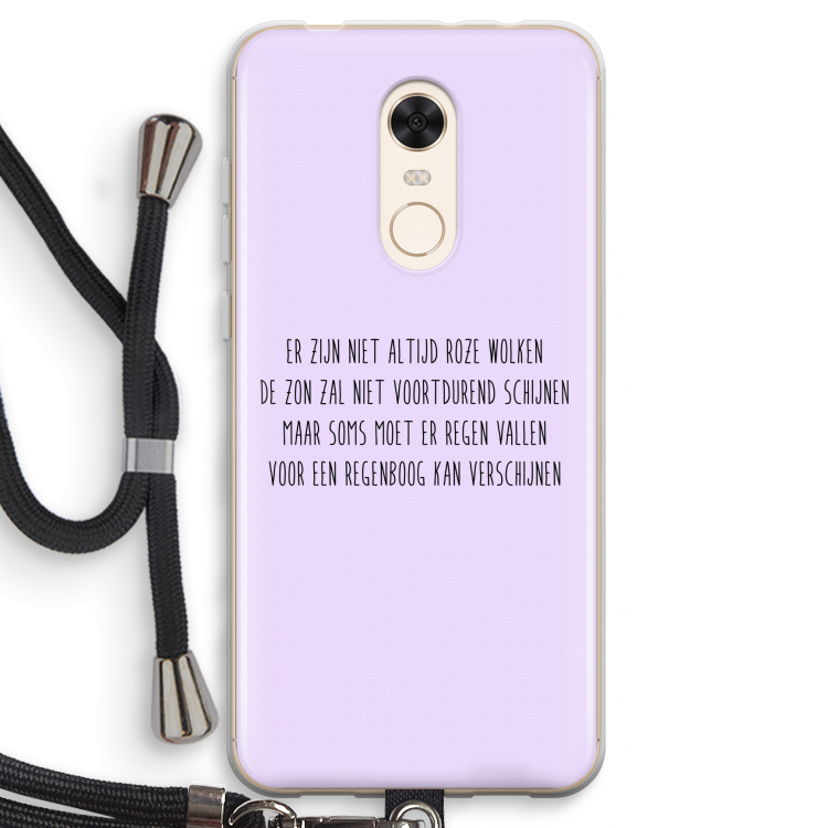 Regenboog: Xiaomi Redmi 5 Transparant Hoesje met koord