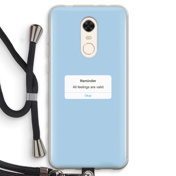 Reminder: Xiaomi Redmi 5 Transparant Hoesje met koord