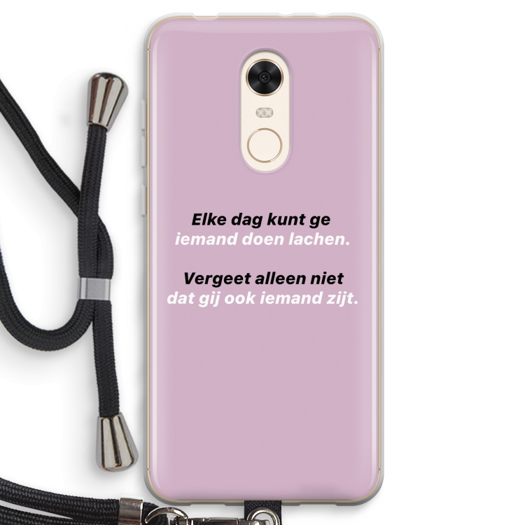 gij zijt ook iemand: Xiaomi Redmi 5 Transparant Hoesje met koord
