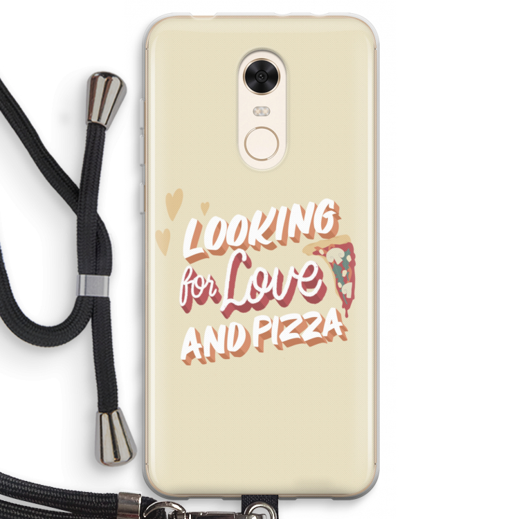 Pizza is the answer: Xiaomi Redmi 5 Transparant Hoesje met koord