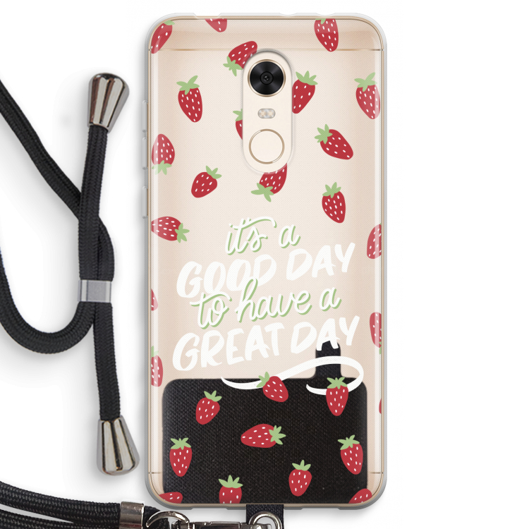 Don't forget to have a great day: Xiaomi Redmi 5 Transparant Hoesje met koord