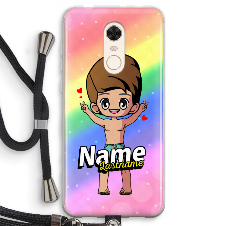Chibi Maker man: Xiaomi Redmi 5 Transparant Hoesje met koord
