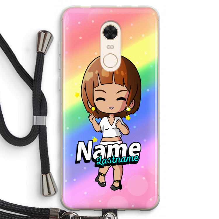 Chibi Maker vrouw: Xiaomi Redmi 5 Transparant Hoesje met koord