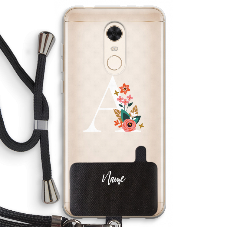 Pink Bouquet: Xiaomi Redmi 5 Transparant Hoesje met koord