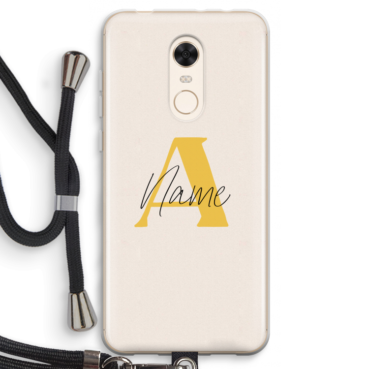 Amber Script: Xiaomi Redmi 5 Transparant Hoesje met koord