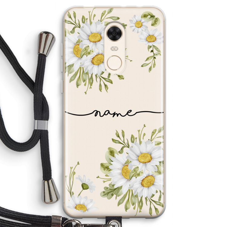 Daisies: Xiaomi Redmi 5 Transparant Hoesje met koord