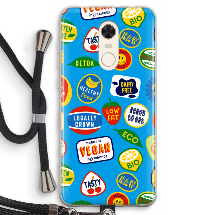 Fruitsticker: Xiaomi Redmi 5 Transparant Hoesje met koord