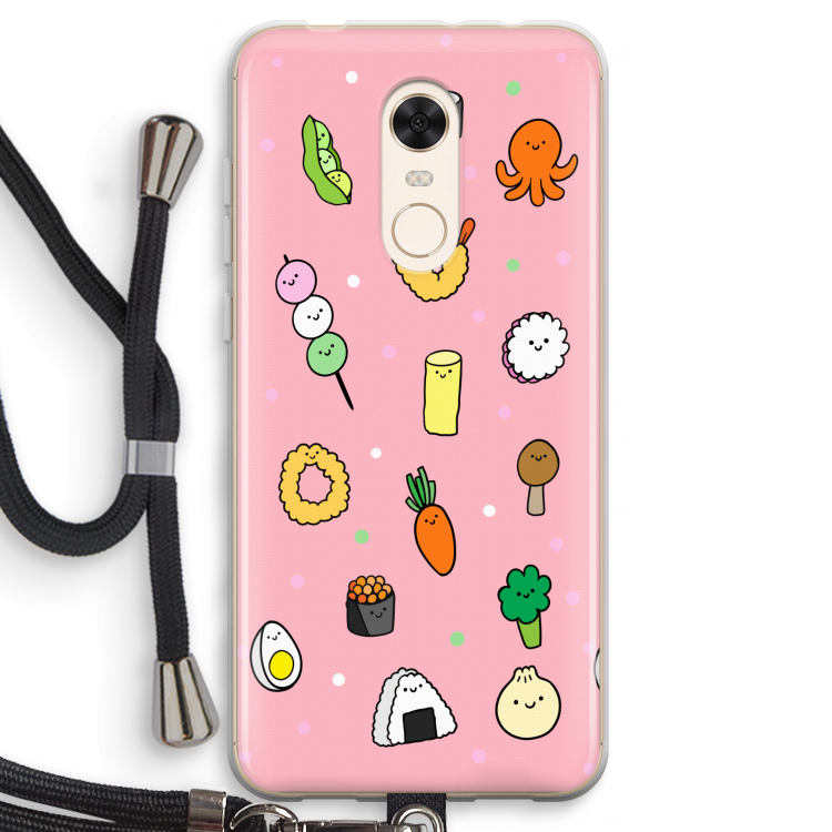 Happy bento friends: Xiaomi Redmi 5 Transparant Hoesje met koord