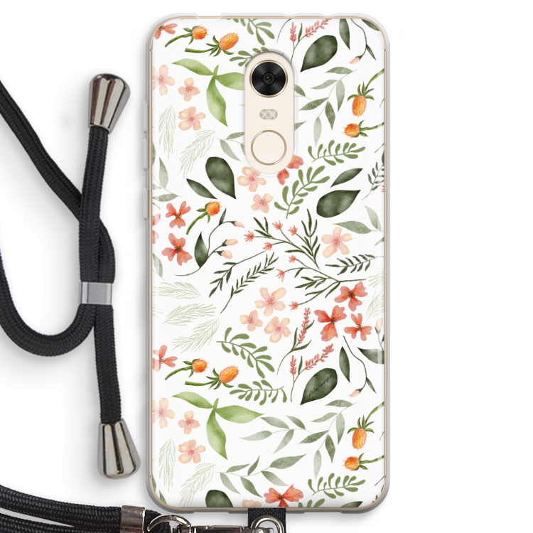 Sweet little flowers: Xiaomi Redmi 5 Transparant Hoesje met koord