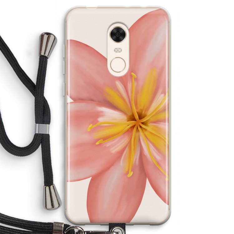 Pink Ellila Flower: Xiaomi Redmi 5 Transparant Hoesje met koord