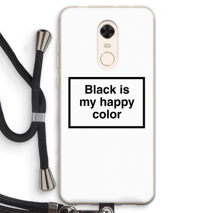 Black is my happy color: Xiaomi Redmi 5 Transparant Hoesje met koord