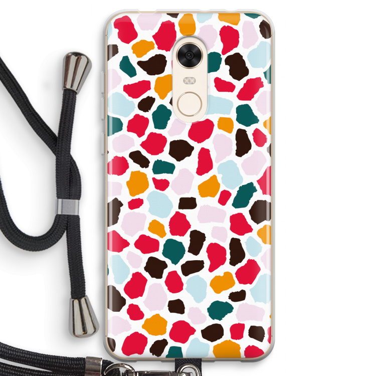 Colored Giraffe: Xiaomi Redmi 5 Transparant Hoesje met koord