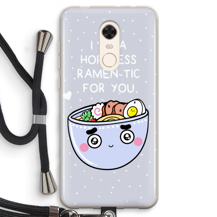 I'm A Hopeless Ramen-Tic For You: Xiaomi Redmi 5 Transparant Hoesje met koord