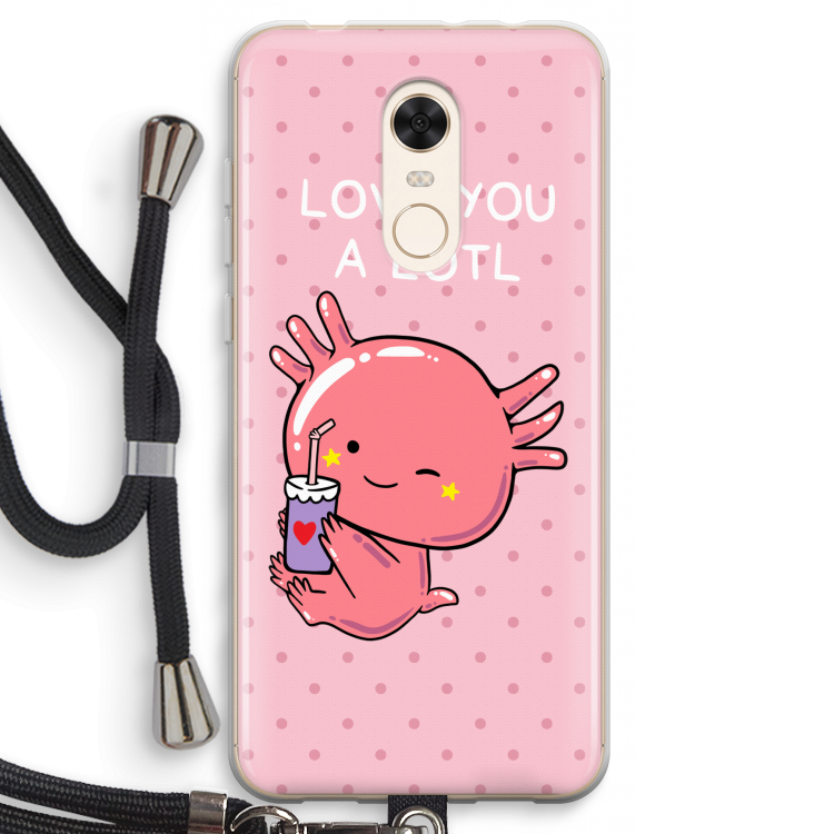 Love You A Lotl: Xiaomi Redmi 5 Transparant Hoesje met koord