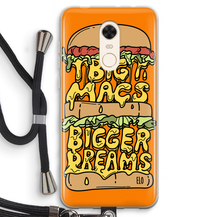 Big Macs Bigger Dreams: Xiaomi Redmi 5 Transparant Hoesje met koord