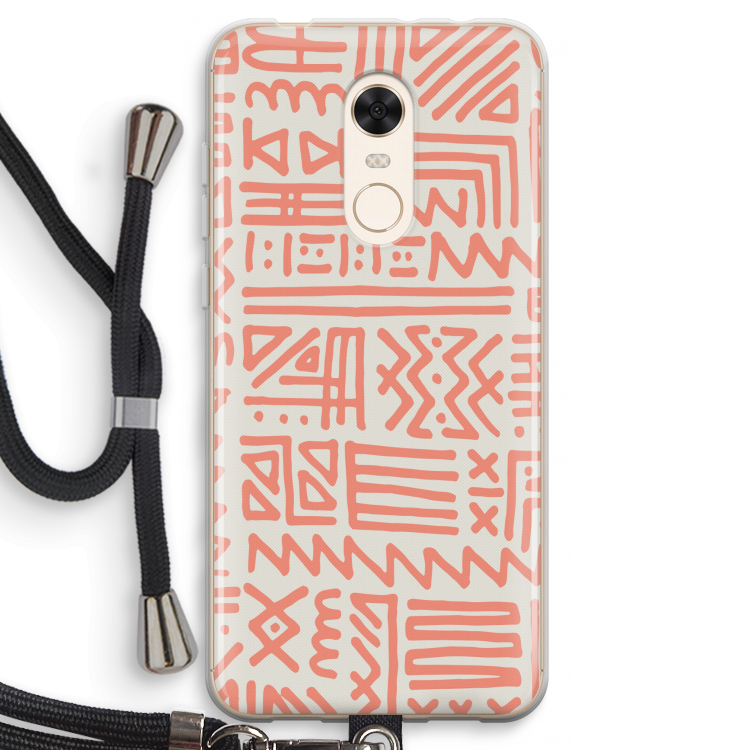 Marrakech Pink: Xiaomi Redmi 5 Transparant Hoesje met koord