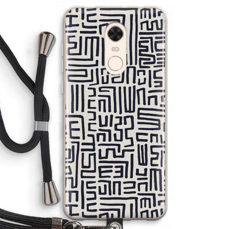 Moroccan Print: Xiaomi Redmi 5 Transparant Hoesje met koord