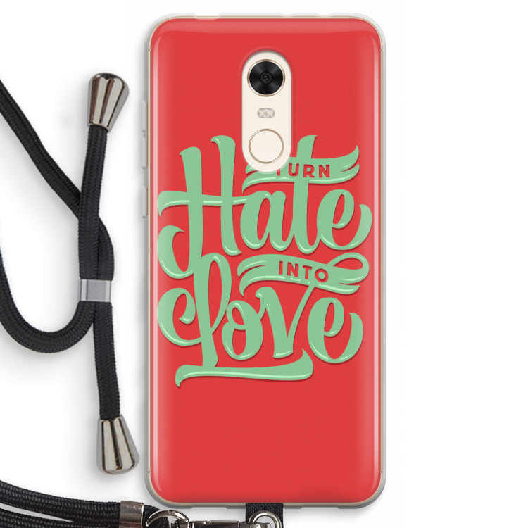 Turn hate into love: Xiaomi Redmi 5 Transparant Hoesje met koord