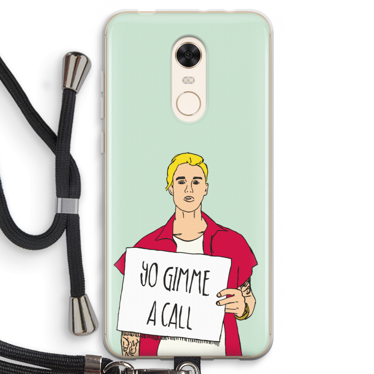 Gimme a call: Xiaomi Redmi 5 Transparant Hoesje met koord