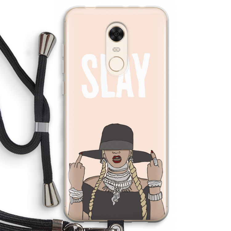 Slay All Day: Xiaomi Redmi 5 Transparant Hoesje met koord