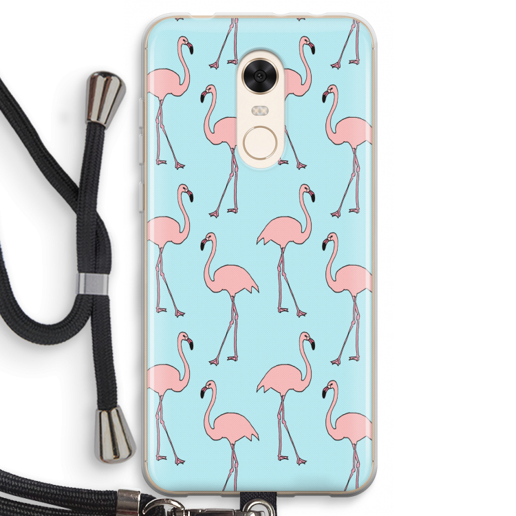 Anything Flamingoes: Xiaomi Redmi 5 Transparant Hoesje met koord