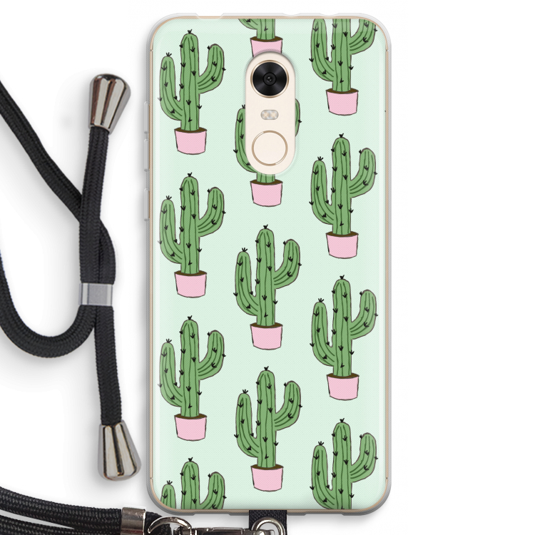 Cactus Lover: Xiaomi Redmi 5 Transparant Hoesje met koord
