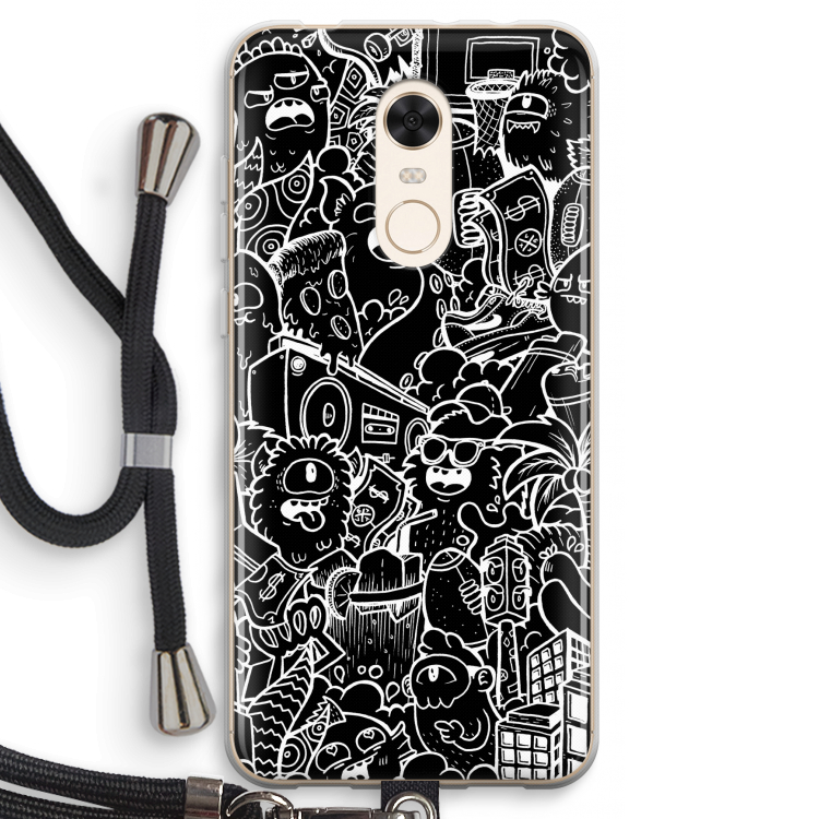 Vexx Black City : Xiaomi Redmi 5 Transparant Hoesje met koord