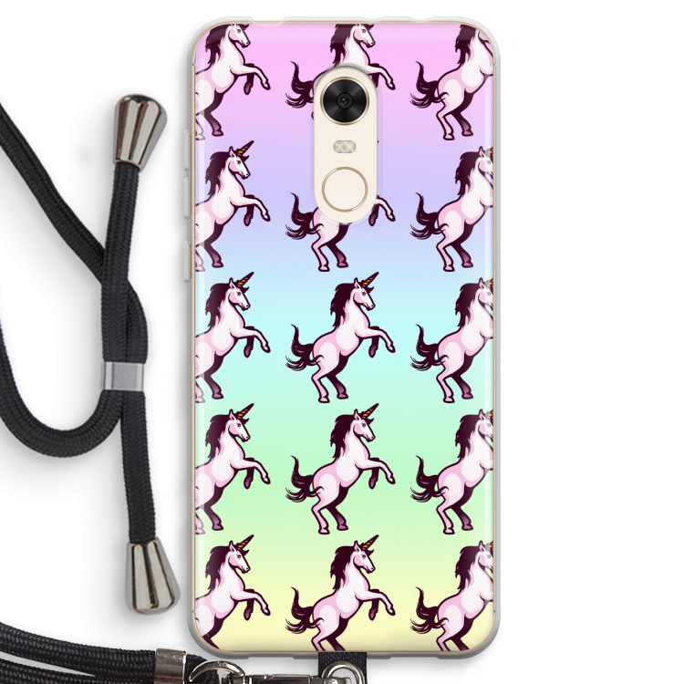 Musketon Unicorn: Xiaomi Redmi 5 Transparant Hoesje met koord