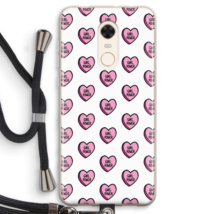 GIRL POWER: Xiaomi Redmi 5 Transparant Hoesje met koord