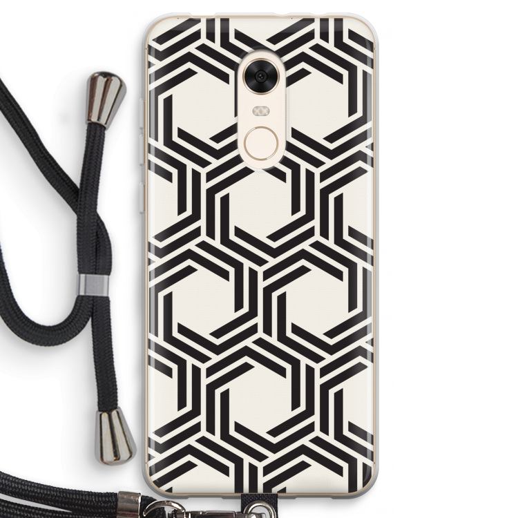 Geometrisch patroon: Xiaomi Redmi 5 Transparant Hoesje met koord